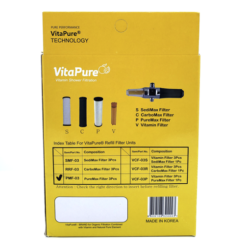 PureMax Inline Shower Filter Refill - 3 Pack